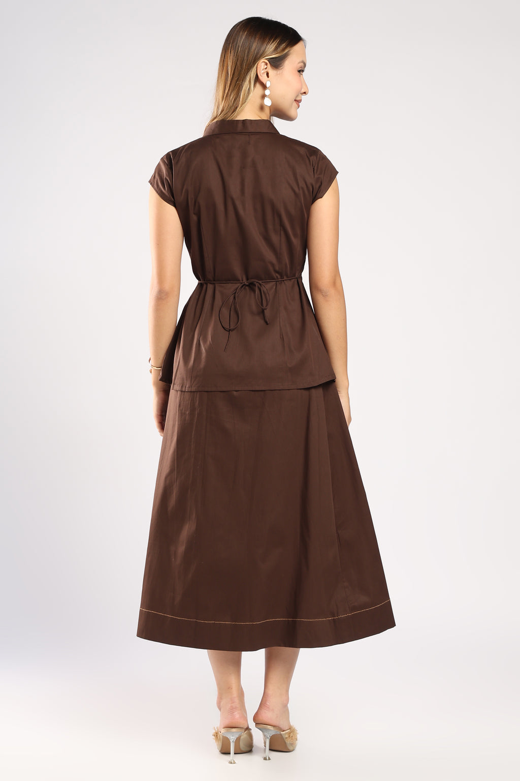 The Clara Skirt Set - Brown