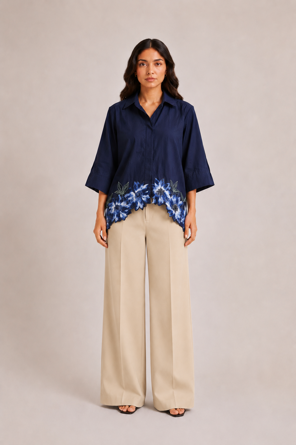 avy Bloom Women's Shirt paired with trousers for a semi-formal women's cotton shirt look.