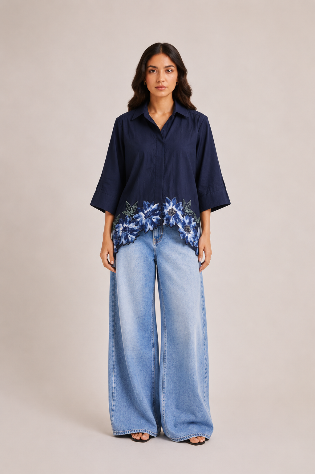avy Bloom Women's Shirt paired with denim for a casual women's cotton shirt look.